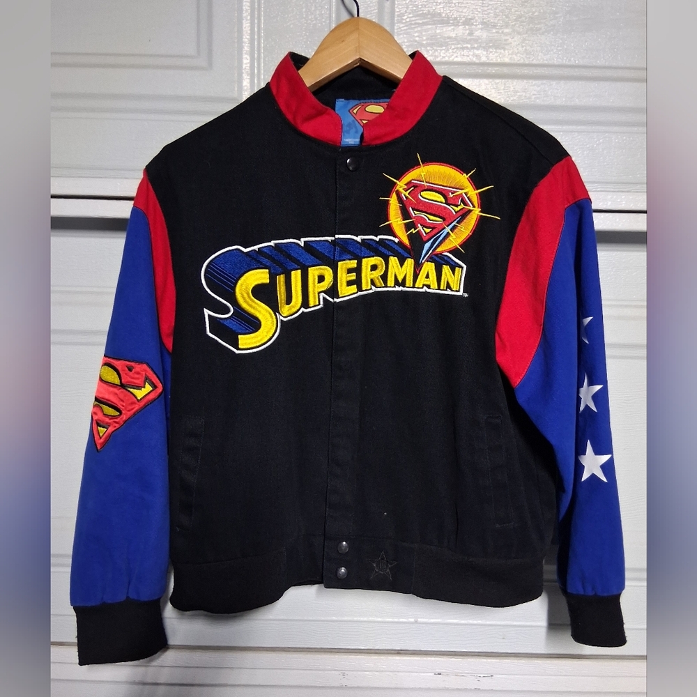 Superman Kids Jean Jacket - Black, Blue, Red